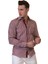 Bordo Beyaz Pötikareli Pamuk Slim Fit Erkek Gömlek 1