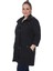Kadın Büyük Beden Pamuklu Mevsimlik Trençkot 3019 Siyah/black 21S32003019 3