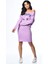 Pul Baskılı Elbise - Lila Lila - S 3