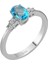 Pırlanta ve Oval Mavi Topaz Taşlı Yüzük 0417R0118 2