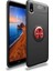 - Xiaomi Redmi 7A - Kılıf Yüzüklü Karbon Ravel Silikon Kapak - Siyah-Kırmızı - T10543 1