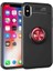 - Apple iPhone XS Max 6.5 - Kılıf Yüzüklü Karbon Ravel Silikon Kapak - Siyah-Kırmızı 1