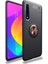 - Huawei P Smart Pro 2019 - Kılıf Yüzüklü Karbon Ravel Silikon Kapak - Siyah-Rose Gold 1