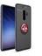 - Samsung Galaxy S9 Plus - Kılıf Yüzüklü Karbon Ravel Silikon Kapak - Siyah-Kırmızı 1