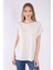 Kadın Bejmelanj Oversize Yaka T-Shirt 1