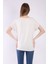 Kadın Bejmelanj Oversize Yaka T-Shirt 5