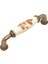Porselen Dolap Mutfak Çekmece Mobilya Kulpu Antik Düz Krem Çiçek Desenli 96MM (9,6cm) Aks. 1