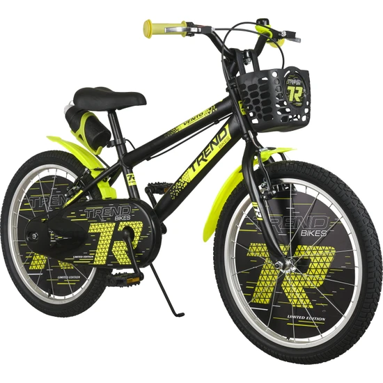 Trendbike Vento 20 Jant Bisiklet 6-10 Yaş Erkek Çocuk Bisikleti Siyah-Neon Sarı 20.404-S-NS