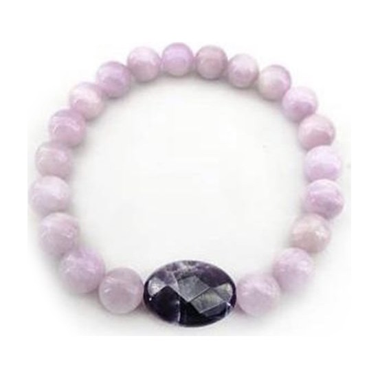 Bracciale Con Kunzite Schegge - Bracciale Elastico In Pietra Naturale, 18cm, Senza Metalli - Foto 4