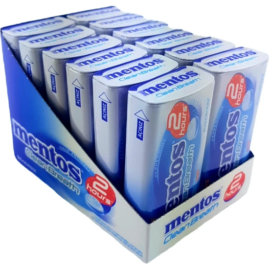 Mentos Clean Breath Metal Kutu Nane Şekersiz 12'li x 35 gr