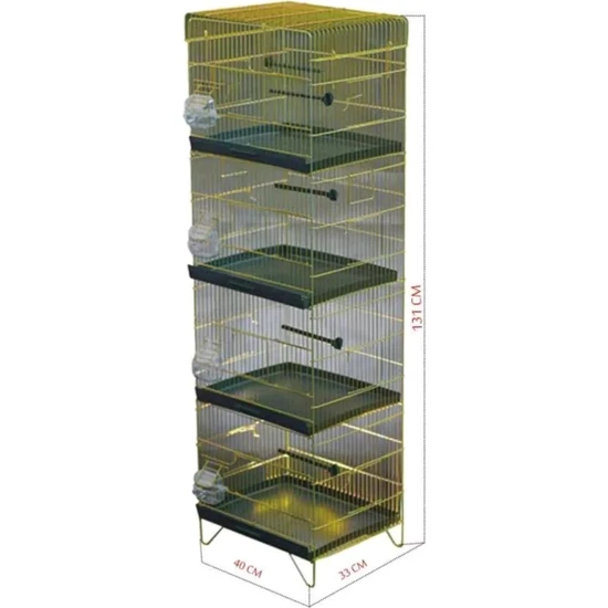 Karadağ Üretim Kafesi 4 Katlı - 40 x 33 x 131 cm
