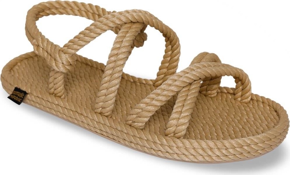 Nomadic Republic Tahiti Kauçuk Tabanlı Erkek Halat Sandalet - Bej görsel 2