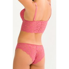 Nipora Kadın Gül Kurusu Hafif Destekli İpli Dantelli Sütyen Takımı Bralet Takımı 313