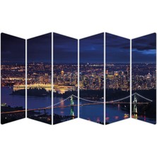 Renkselart Gece Şehir Manzarası Mdf TABLO-1553 Model-B