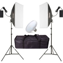 Pdx LV-460 50X70CM Softbox Ayaklı 2'li LED Işık Seti