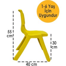 Temel Sarı Kırılmaz Çocuk Sandalyesi - Kreş ve Anaokulu Sandalyesi 5 Adet
