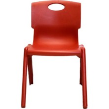 Temel Kırmızı Kırılmaz Çocuk Sandalyesi - Kreş ve Anaokulu Sandalyesi 5 Adet