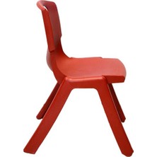 Temel Kırmızı Kırılmaz Çocuk Sandalyesi - Kreş ve Anaokulu Sandalyesi 5 Adet