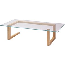 Hitit Dekorasyon Lorena Ahşap Cam Orta Sehpa