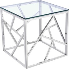 Hitit Dekorasyon Renna Paslanmaz Metal Yan Sehpa