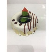 Es Dekor Yuvarlak Krem Pasta 10CM Magnet Çikolata Soslu