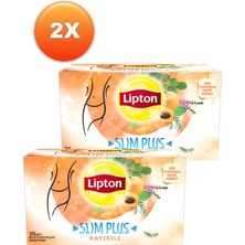 Lipton Slim Plus Kayısılı Bardak Poşet Çay 20 x 1.8g Ikili Set