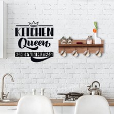 BK Gift Doğal Ahşap Raflı Dekoratif Fincan Askılığı ve Isme Özel Mutfak Duvar Süsü-5