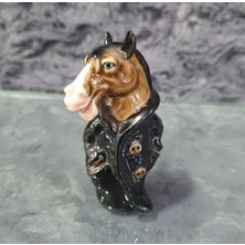 Es Dekor Porselen El Boyama Kahverengi, Siyah Pardesülü Eli Cebinde At Koleksiyon Ürünü