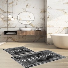 Talia Home Kaymaz Taban Yıkanabilir  2 Li 60X100 - 50X60 Banyo Halısı  Klozet Takımı
