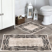 Thalia Home Talia Home Kaymaz Taban Yıkanabilir  2 Li 60X100 - 50X60 Banyo Halısı Paspas Klozet Takımı