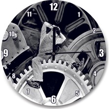 Cakatablo Charlie Chaplin Işçi Çarklar Modern Zamanlar Duvar Saati