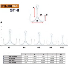 Fujin ST41 Üçlü Maket Balık Iğnesi Nickel Üçlü Kanca