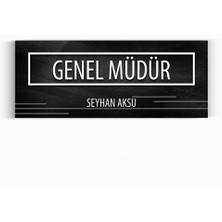 BK Kişiye Özel Genel Müdür Duvar & Kapı Isimliği (Model 8 - Siyah Mermer Doku)