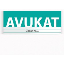 BK Kişiye Özel Avukat Duvar & Kapı Isimliği (Model 7) Turkuaz