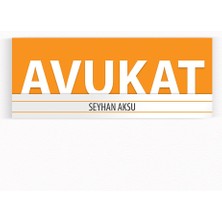BK Kişiye Özel Avukat Duvar & Kapı Isimliği (Model 7) Sarı