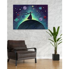 Bk Gift Gezegenler ve Aşk Tasarımlı Kanvas Tablo 50X70CM