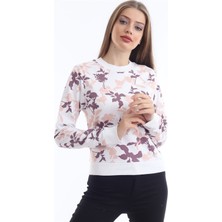 Self Clothing Kadın Bisiklet Yaka Beyaz Sweatshirt
