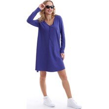 Self Clothing Tunik Elbise Düğmeli Yan Yırtmaçlı