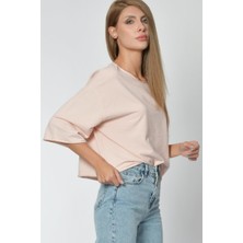 Zegy Yuvarlak Yaka Sweatshirt - Pembe Pembe - M