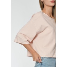 Zegy Yuvarlak Yaka Sweatshirt - Pembe Pembe - M