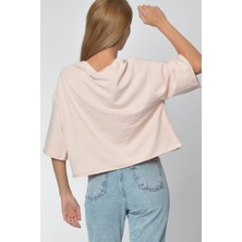 Zegy Yuvarlak Yaka Sweatshirt - Pembe Pembe - M