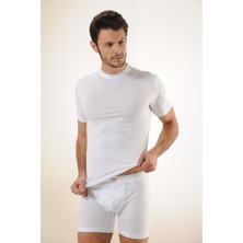 Hmd 602 %100 Pamuklu Süprem Kapalı Yaka Erkek Atlet - Beyaz