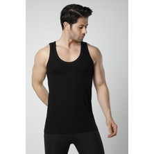 Hmd 600 6'lı %100 Pamuk Askılı Erkek Atlet - Siyah