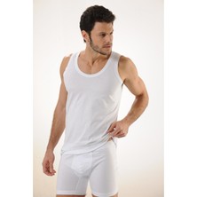 Hmd 600 6'lı %100 Pamuk Askılı Erkek Atlet - Beyaz