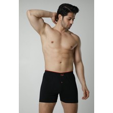 Hmd 305 6'lı Düğme Detay Likralı Erkek Boxer Külot  - Siyah
