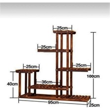 Tarfadek Saksı Standı 6 Katlı Saksılık Çiçeklik Çok Katlı Dekoratif Saksı Standı 100 x 95 x 25