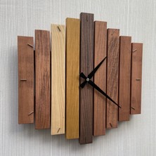 Katre  
katre Dizayn Doğal Ahşap Geotmetrik Duvar Saati 40X40 cm