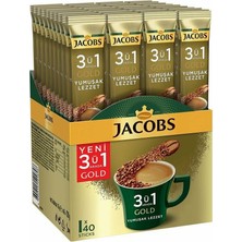 Jacobs 3'ü 1 Arada Gold Yumuşak Lezzet Kahve 18G 40 Adet