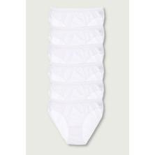 Tutku Kadın Beyaz Bikini Külot 6'lı Paket Yumuşak Dokulu Pamuk Kumaş Rahat Tasarım