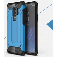 noktaks - Samsung Galaxy S9 Plus - Kılıf Çift Katman Zırh Tank Crash Military Kapak - Mavi - T2447